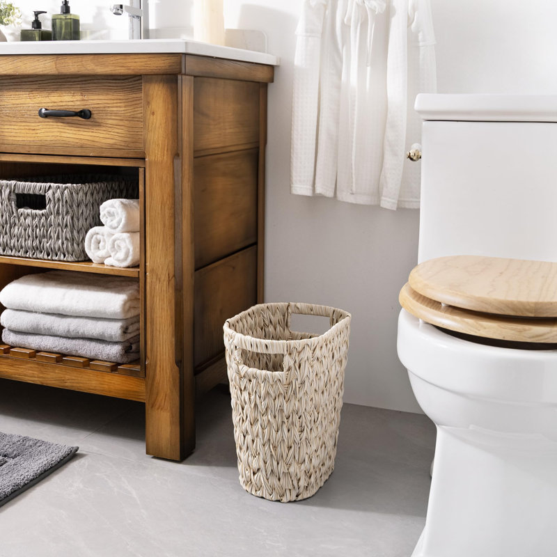 Corbeille en osier, poubelle de salle de bain imperméable, 19 litres / 5 gallons