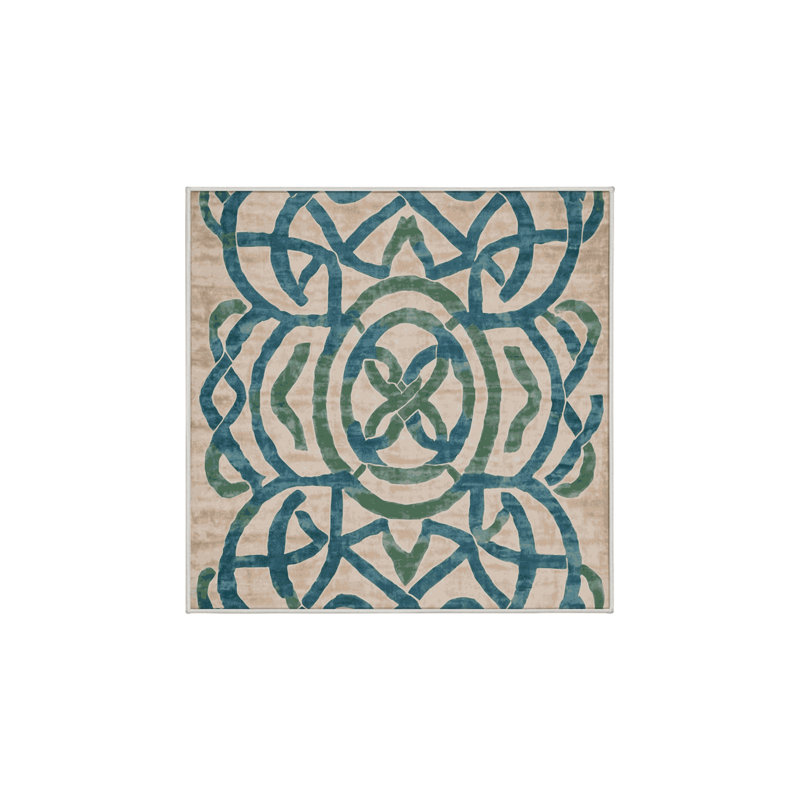Tapis beige lavable à la machine, Carré 6 pi