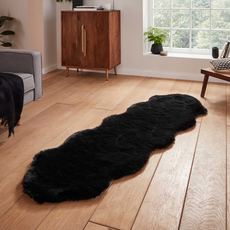 Lehi area rug Table Tufted Sheepskin Black, Sheepskin 60 x 90cm