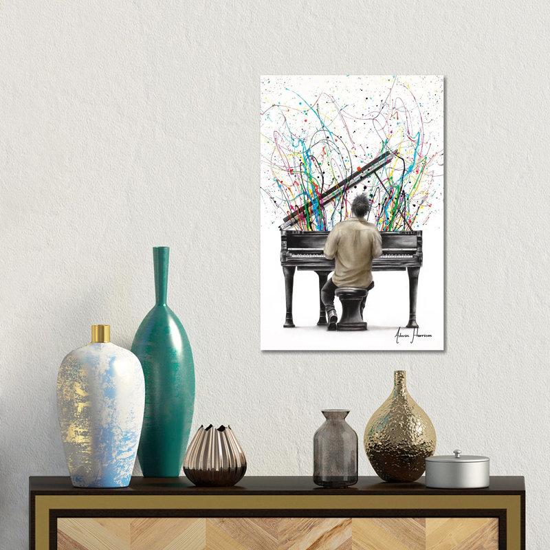 La giclée sur toile tendue The Piano, H 18 po x l 12 po