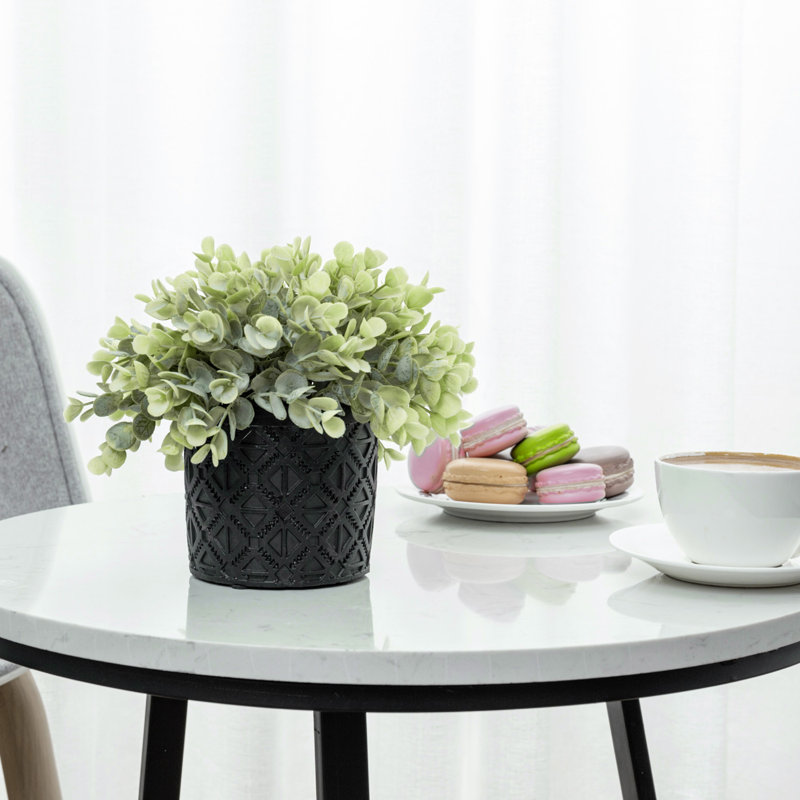 Faux plantes artificielles de 6,7 po avec pot en relief noir