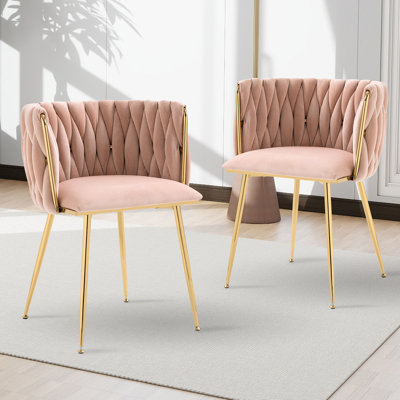 Chaise d'appoint rembourrée en velours Evanni