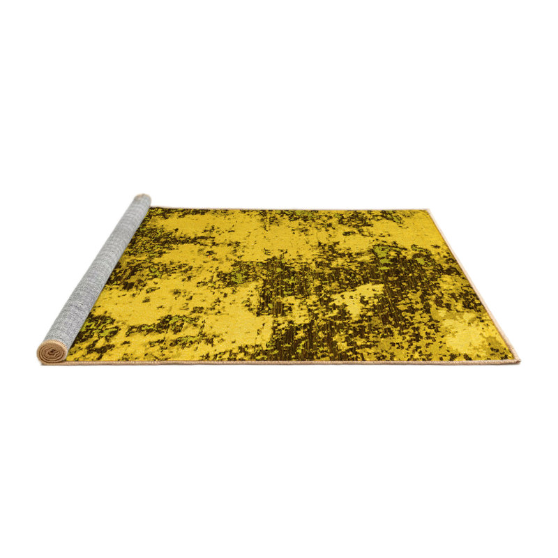 Washable Abstract Indoor Rug, Round 7'