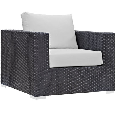 Convene Wicker Rattan Outdoor Patio Arm Chair with Cushions