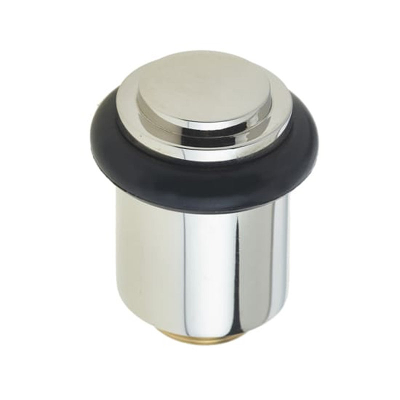 Brass Floor Door Stop, Polished Nickel