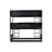 Twin Over Bunk Bed, Black - Crafted From Rubber Wood With Detachable Function Triple Bed In With For Practical Bedroom-820559480
