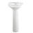 Ondine White Small Pedestal Sink with 4 inch Black Faucet and Drain