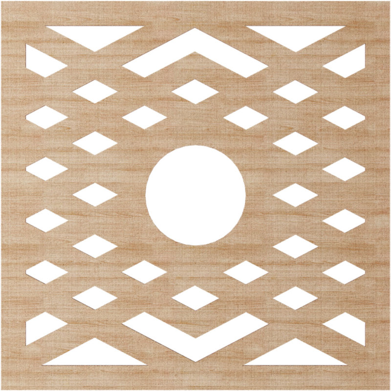 Chevron Ceiling Medallion, Alder, 32" H x 32" W x 0.25" D