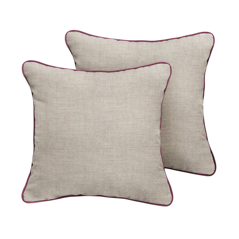 Hardin Sunbrella® Outdoor Reversible Throw Pillow, Cast Silver Sunbrella Plainweave, 16" x 16"