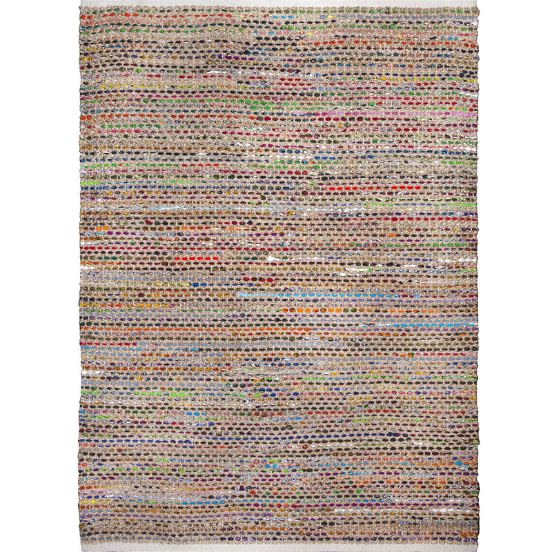 Tapis brun handwoven à tissage plat Sheffer, Rectangle 7 pi 11 po x 10 pi 2 po