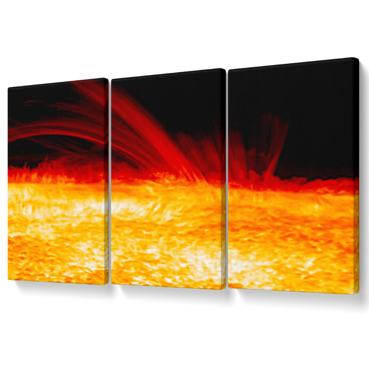 Ebern Designs Lava River - 3 Piece Wrapped Canvas Print | Wayfair.co.uk