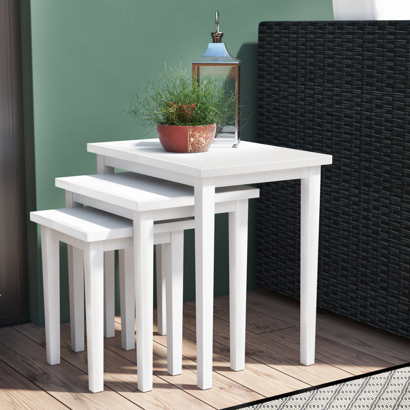 Elvina Solid Wood Nesting Tables, White