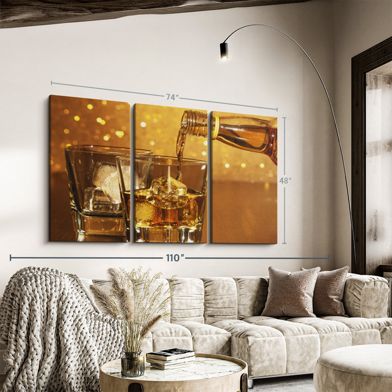 «Versing Whiskey» sur toile, H 48 po x l 74 po x P 1,25 po