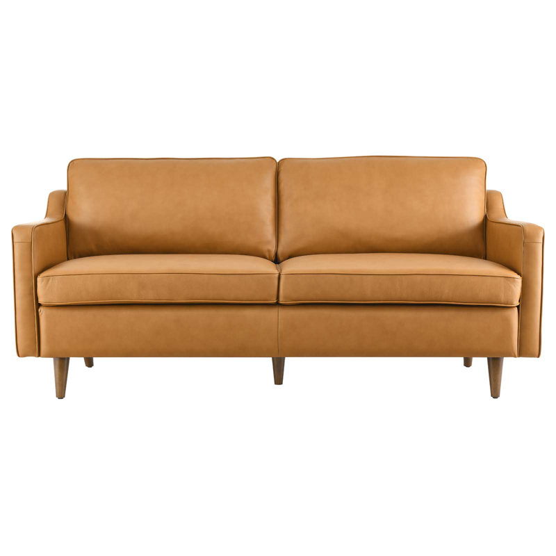 Canapé Modway Impart, Cuir véritable brun clair