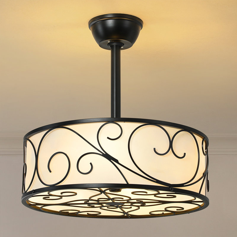 Ventilateur de plafond en cage 19 "avec lumière pour chambre à coucher Farmhouse
