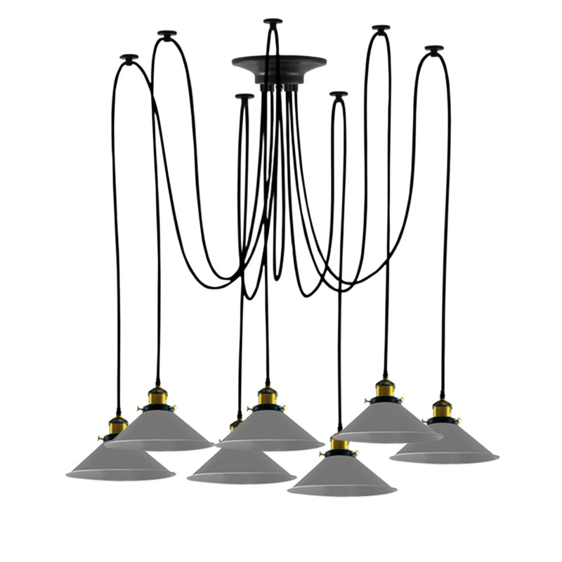 Roy 7 - Light Cluster Pendant, Grey
