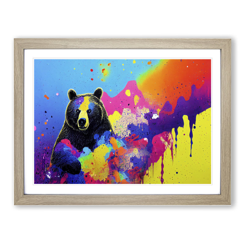 Bear Paint Splash - Framed Print