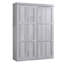 Lit double, gris, style armoire - Combinaison solide de métal et de bois gris, pliable dans un cadre solide Assemblage facile