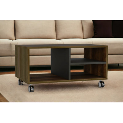 Table basse 32 "brune et noire avec trois tablettes