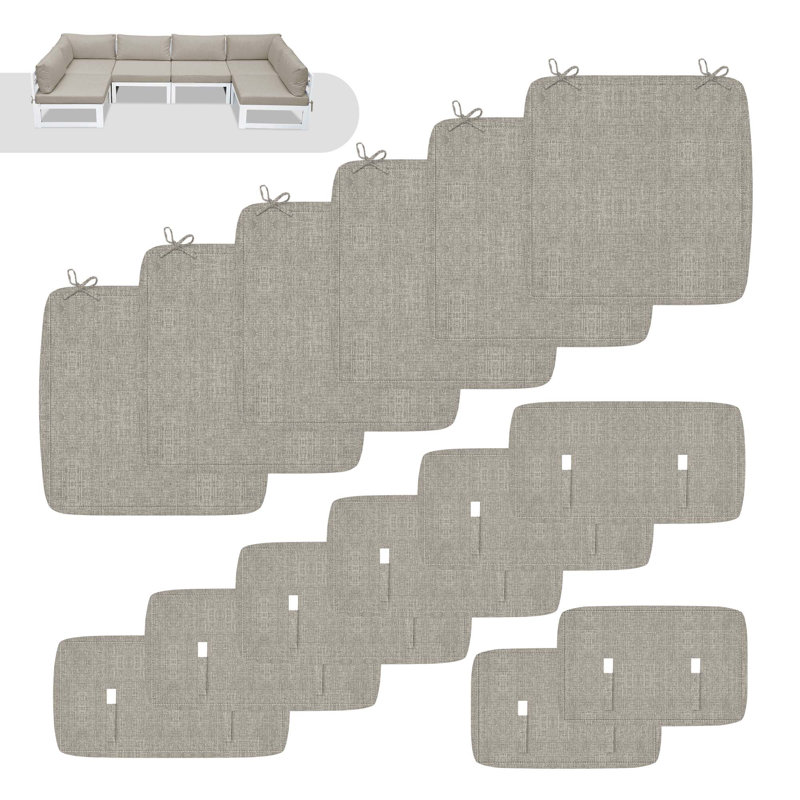 Outdoor 4'' Sectional Cushion Cover, Beige
