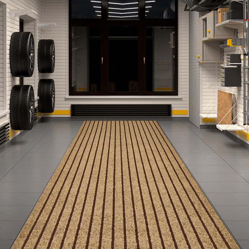 Runner Rug Hallway Non Slip Rubber Back Custom Size As Carpet Doormat Throw Rug Dark Beige, Runner 3' x 9'