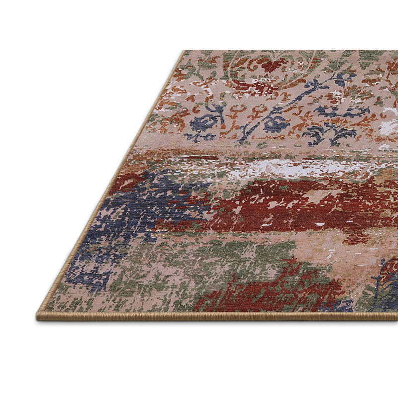 Tapis abstrait rouge / brun, Rectangle 3 pi x 5 pi