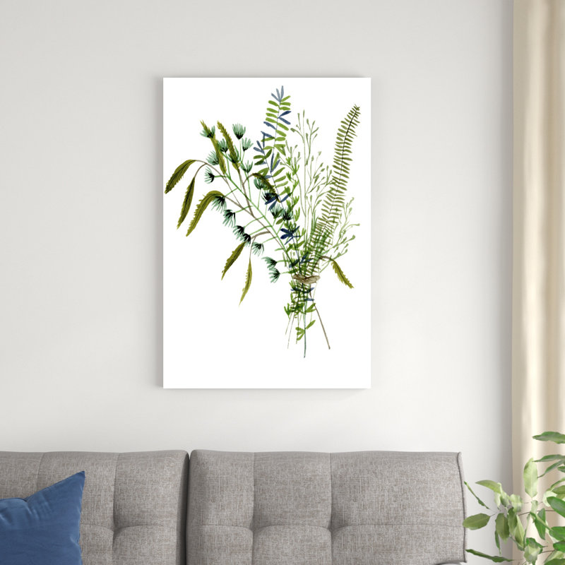 «Green Bouquet I» par Melissa Wang, reproduction d'art sur toile tendue, H 36 po x l 24 po