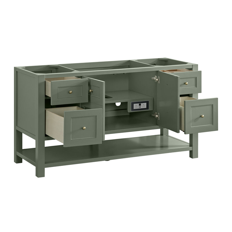 Breckenridge 59.88'' W Single Bathroom Vanity Base, Smokey Celadon