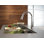 Robinet de cuisine chromé avec douchette extractible Essa, robinet de cuisine moderne monotrou, poignée simple, chrome