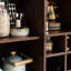 Buffet de 34 po, à panneaux, 1 tablette fermée, 2 tablettes ouvertes, 6 bouteilles de vin, espace de rangement pour bar spacieux, espace, plateau de table-1439157674