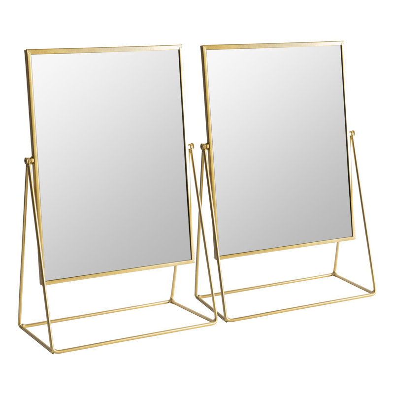 Harbour Housewares - Dressing Table Vanity Makeup Mirror, Gold, 2