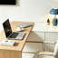 Table de meuble-lavabo extensible 97,6 po / bureau d'ordinateur réglable en L avec 6 tiroirs de rangement spacieux-128534196