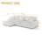 3 - Piece Upholstered Light Gray Faux Rabbit Fur Flannel Modular Sectional Sofa with Armrests & Throw Pillows-1424484372