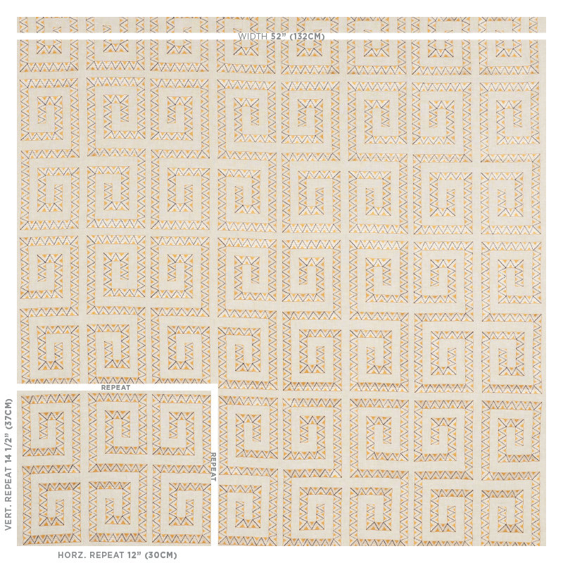 Tissu de broderie Prado, Safran