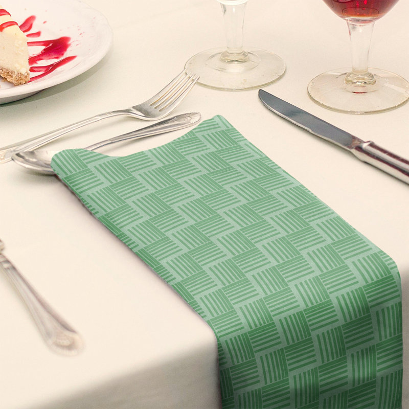 Serviette de table en coton de couleur contrastée, H 0,1 po x l 10 po x P 10 po, Vert/gris, Croisé en coton