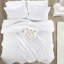 Édredon 4 pièces à imprimé métallique, blanc / or, envers en microfibre, rembourrage, preuve - blanc / or doux avec imprimé, livré dans un emballage compressé-121232321-121232323