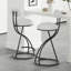 Ensemble de 2 tabourets ronds à imprimé rond en métal noir pour îlot de cuisine et salle à manger-620702549