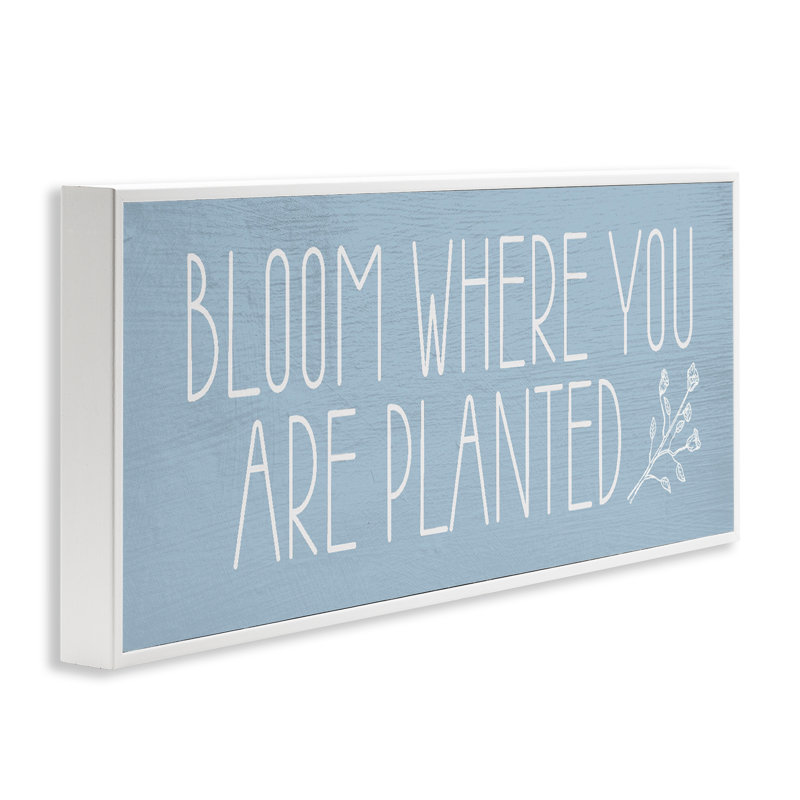 Giclée encadrée «Bloom Where You Are Planted» par Lil 'Rue, H 10 po x l 24 po, Estampe numérique encadrée blanc bord de mer