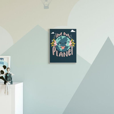 «Love our planète phrase» par Angela Nickeas - reproduction d'art textuel