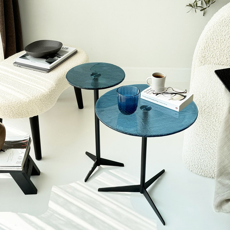 Ensemble de tables d'appoint, Noir, Bleu