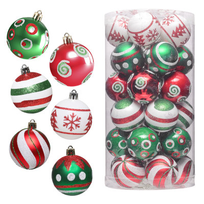 Ensemble de 30 pièces: boules de Noël incassables de 2,5 po pour la décoration d'arbres