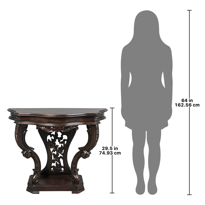 Val de Loire 38'' Dark Brown Mahogany Console Table with Storage