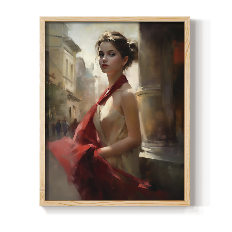 Reproduction encadrée WOMEN Series CDLXI - bois massif, Naturel, H 21 po x l 17 po