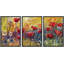 «Red Poppy Flowers In The Field Modern Abstract Landscape Multicolor Home Decor on Canvas», reproduction de 3 pièces-94434133-94434134