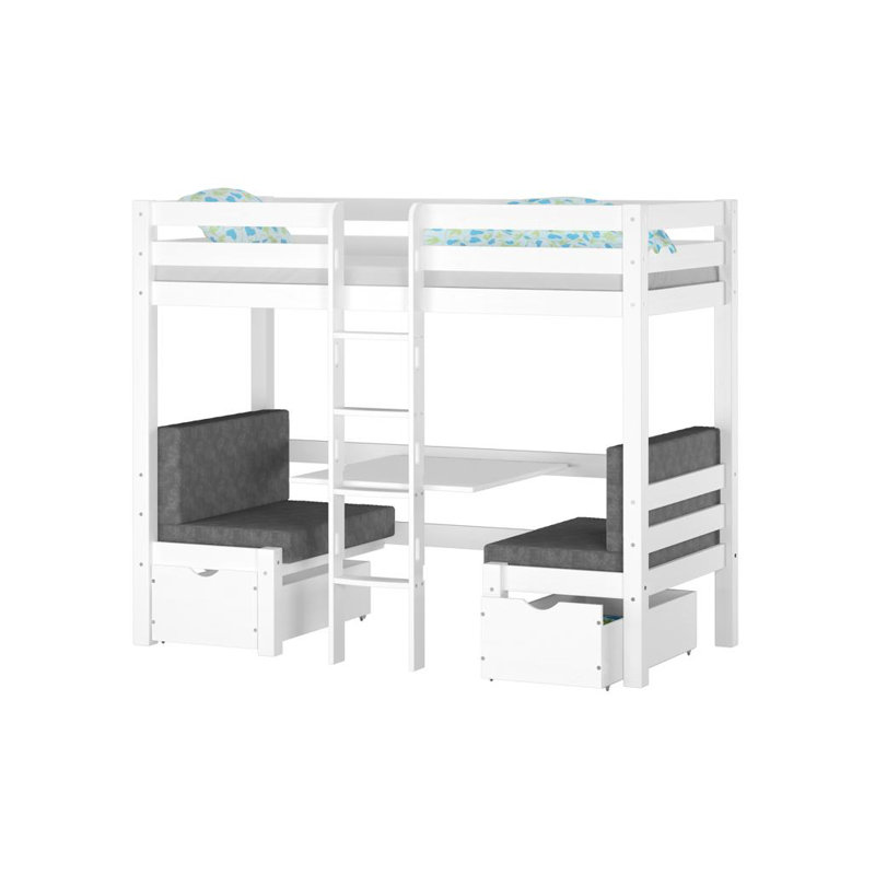 Junius European Single (90 x 200 cm) Solid Wood Bed, White