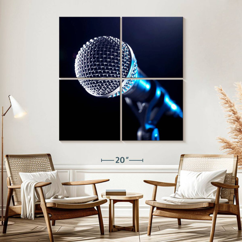 Abarca Microphone On A Stand, 57" H x 57" W