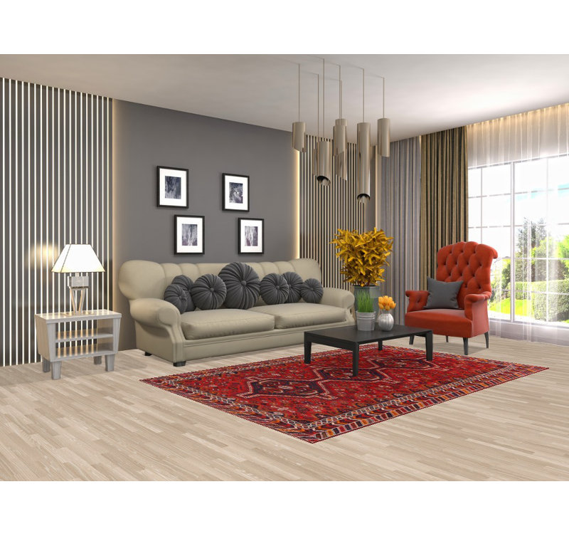 Tapis traditionnel en laine fait à la main 5 x 8 po