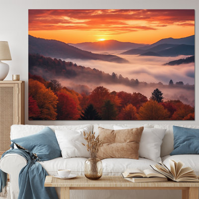 Tennessee Great Smoky Mountains Sunset II - Tennessee Canvas Print