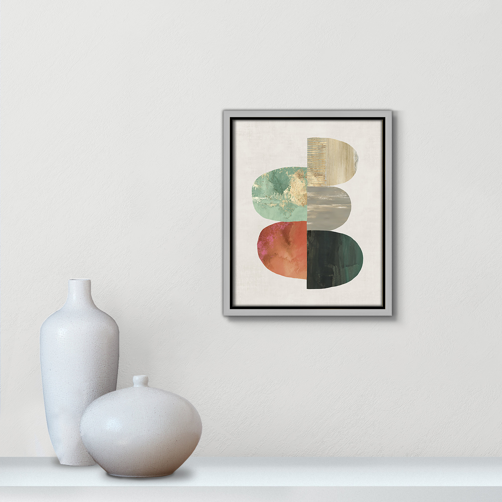 Evolving Energy I - Painting Print, 11.5" H x 9.5" W, White, Picture Framed Canvas