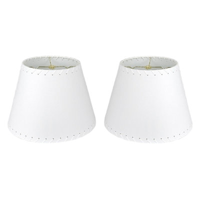 Abat-jour de la collection RDI Sophia, tissu en suède avec bordure à point noué, 8 x 13 x 9 po, 2 carats